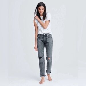 Rag & Bone Rosa Mid-rise Boyfriend Black Magic Relaxed Fit Jeans Women size 25